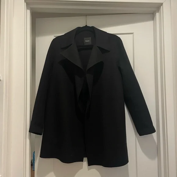 Theory Clairene Black Double-Face Wool-Cashmere Jacket Size P - Picture 2 of 7